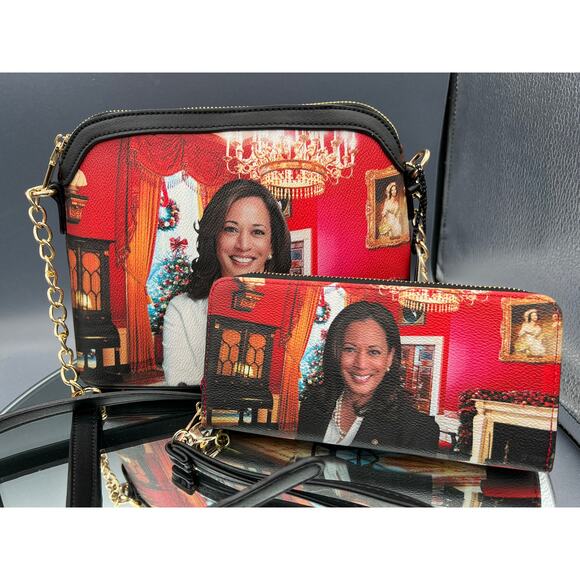 CHRISTMAS Kamala Harris Purse & Wallet Set NWT - Picture 3 of 6